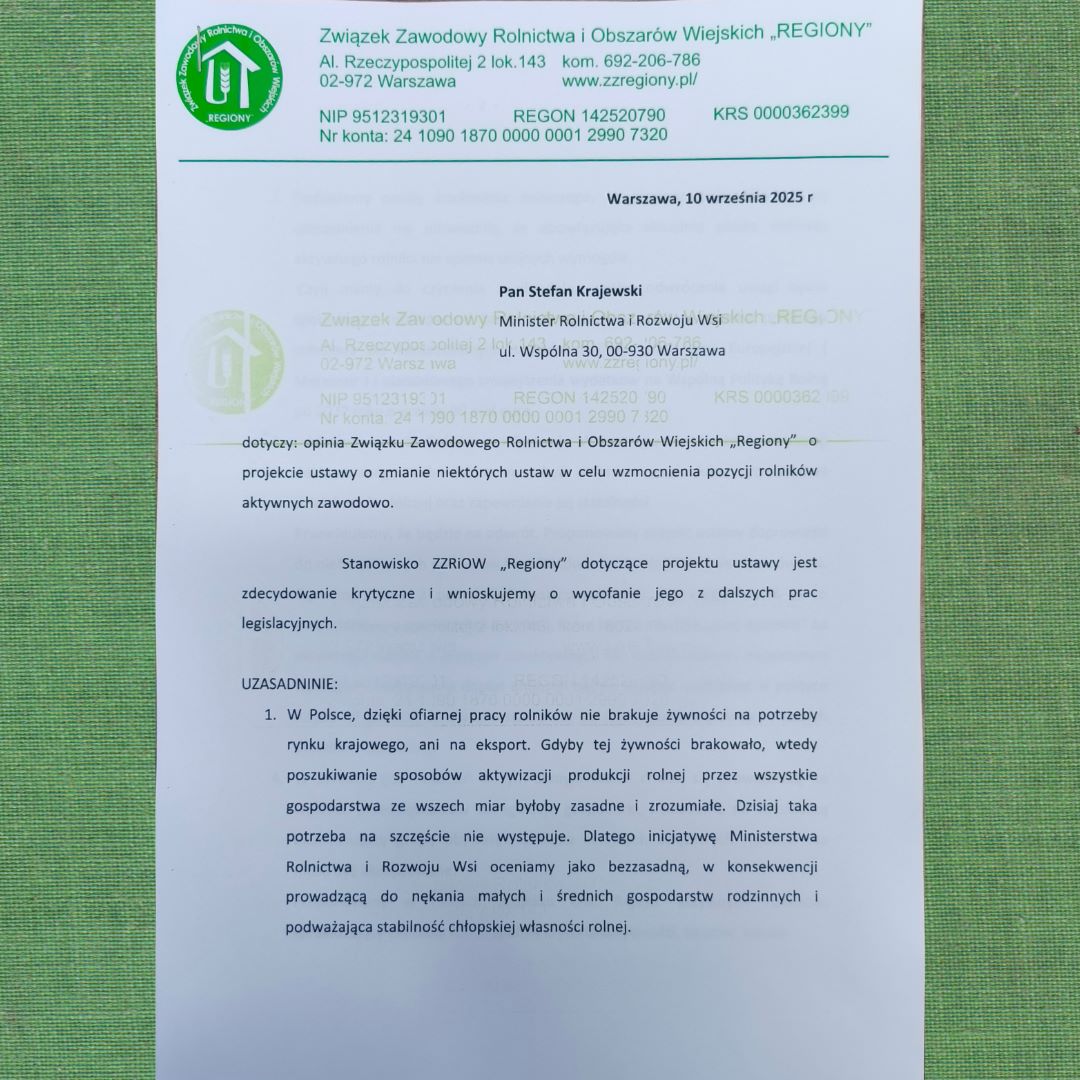 Bulwersującą propozycją weryfikacji aktywności gospodarstw roln